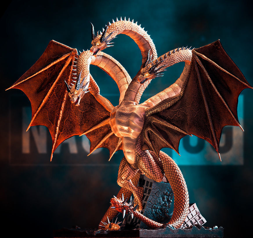 Fan Art King Ghidorah - Statue 3D print model_3
