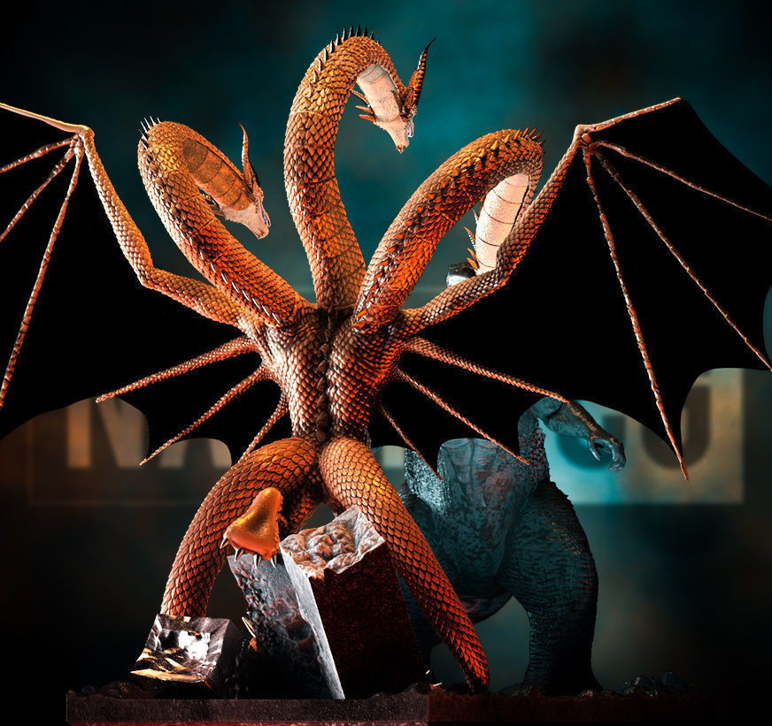 Fan Art  - Godzilla Vs King Ghidorah - Diorama 3D print model_5