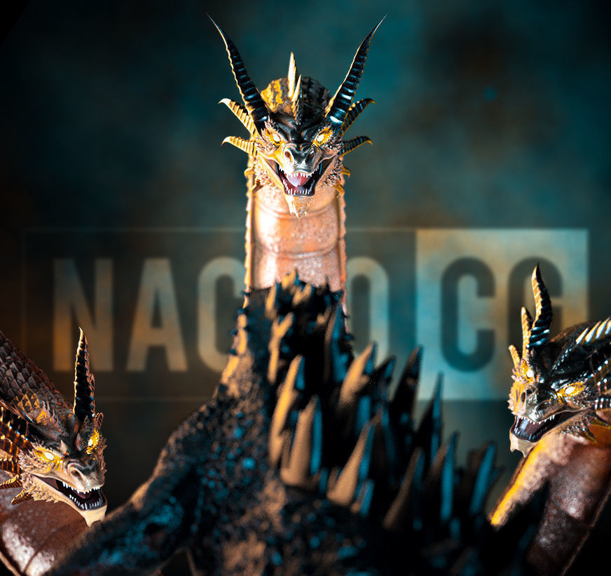 Fan Art  - Godzilla Vs King Ghidorah - Diorama 3D print model_8