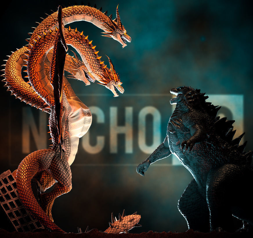 Fan Art  - Godzilla Vs King Ghidorah - Diorama 3D print model_1