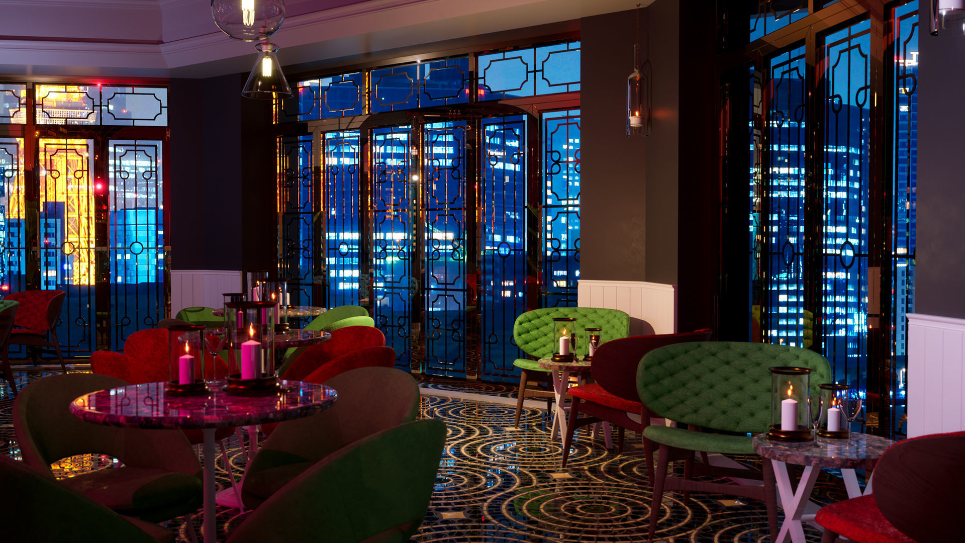 The Bar with lighting 3D model_6