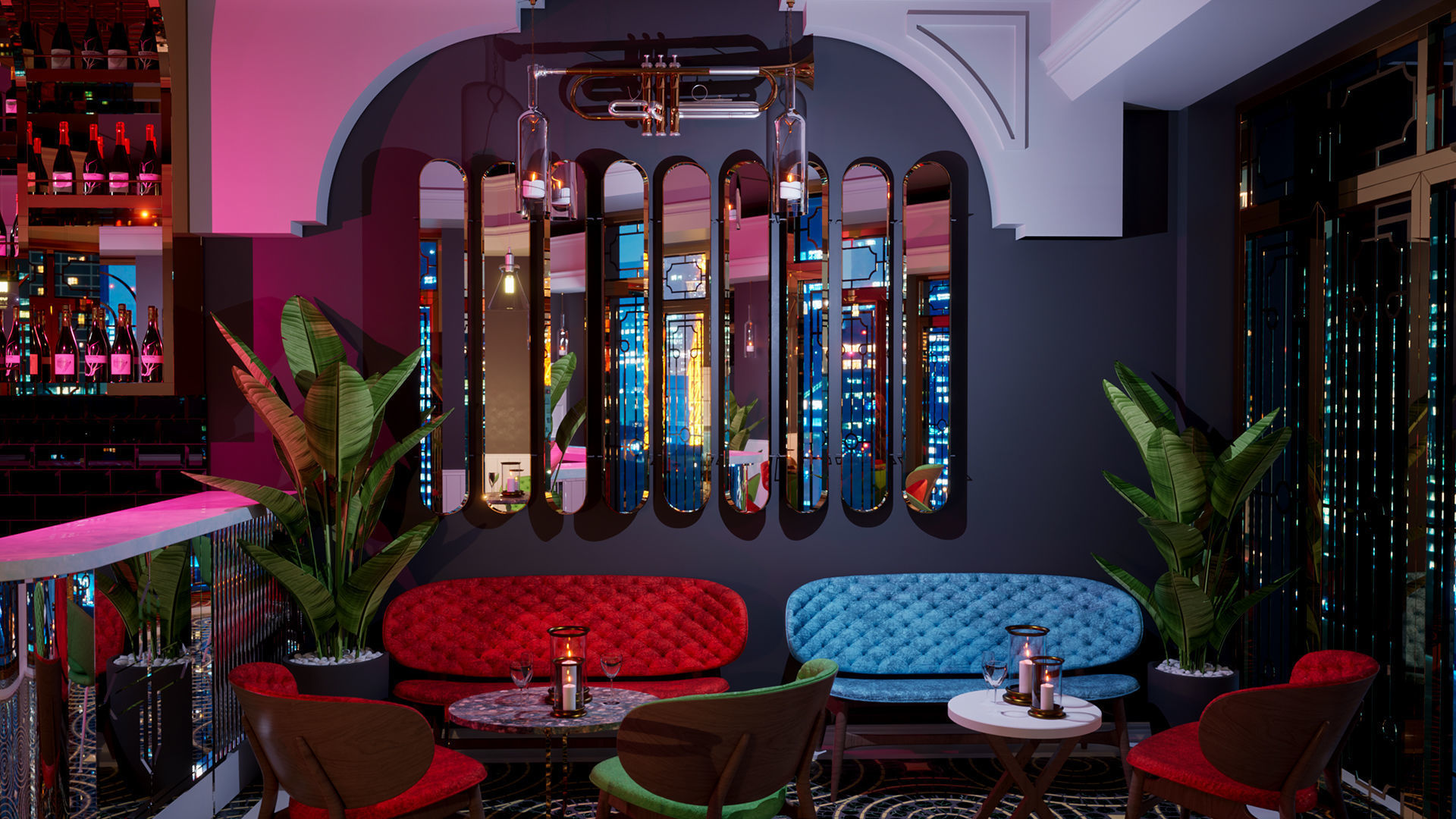 The Bar with lighting 3D model_5