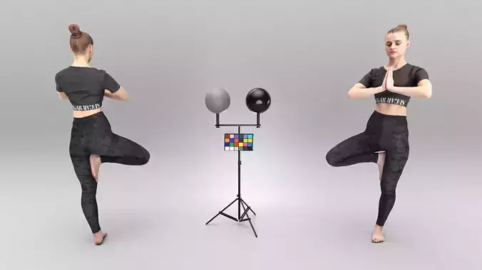 Woman in sportswear practicing yoga 335