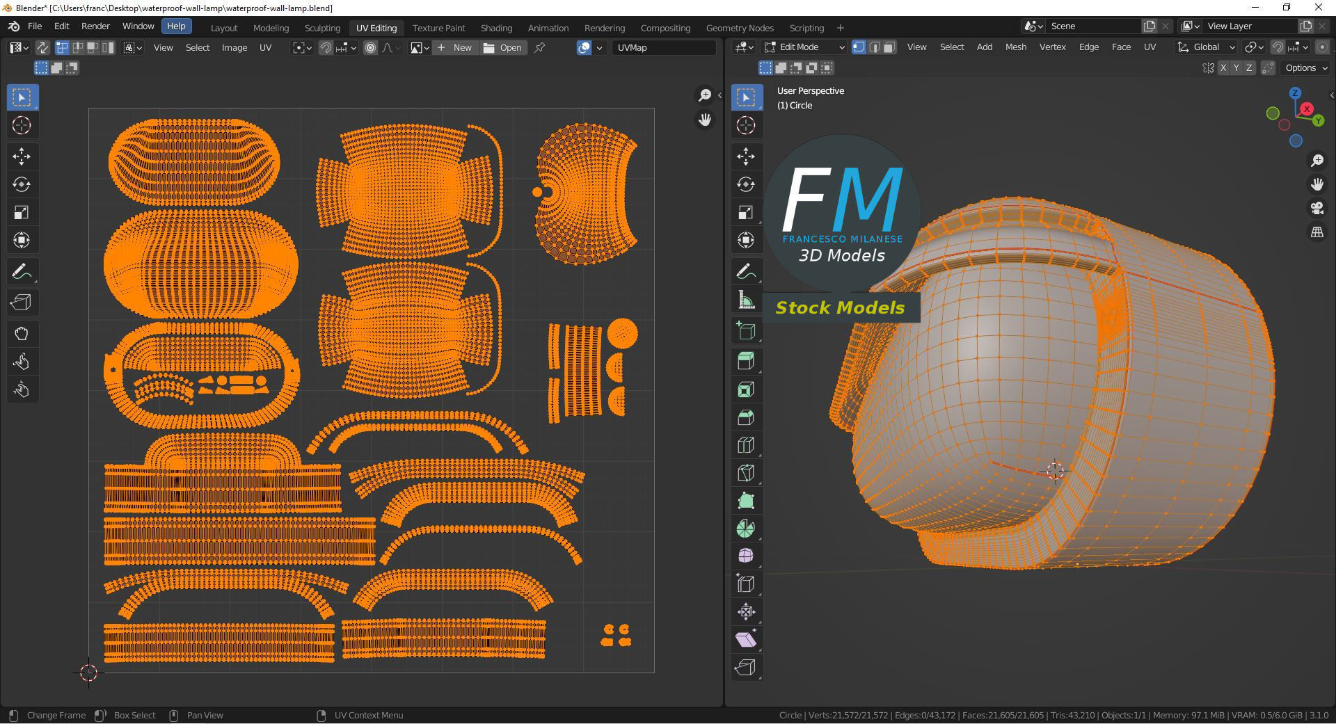 Waterproof wall lamp 3D model_10