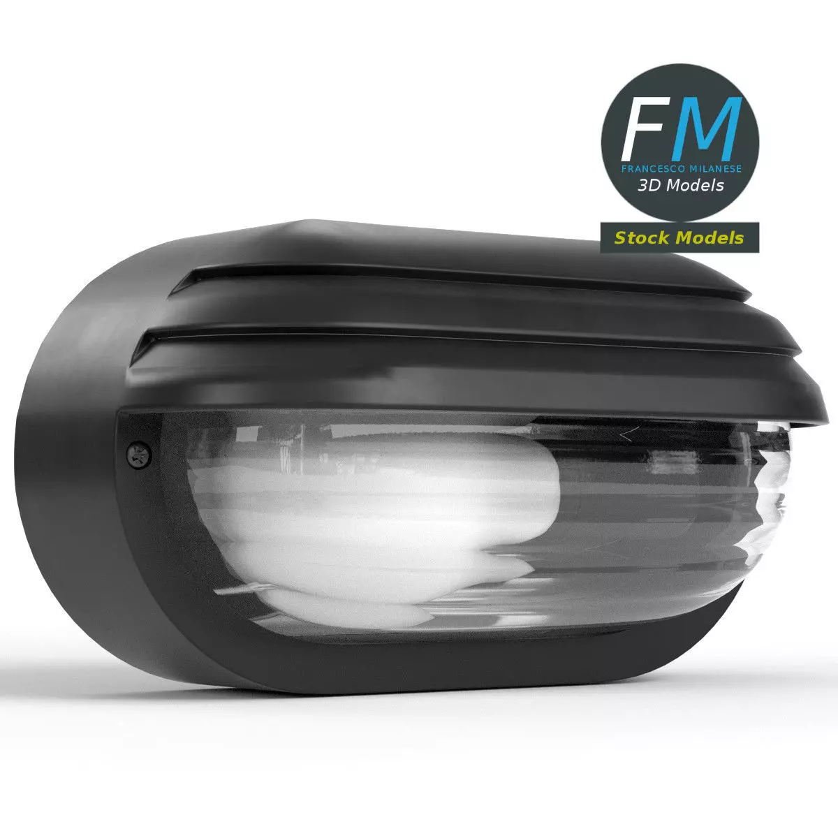 Waterproof wall lamp 3D model_0