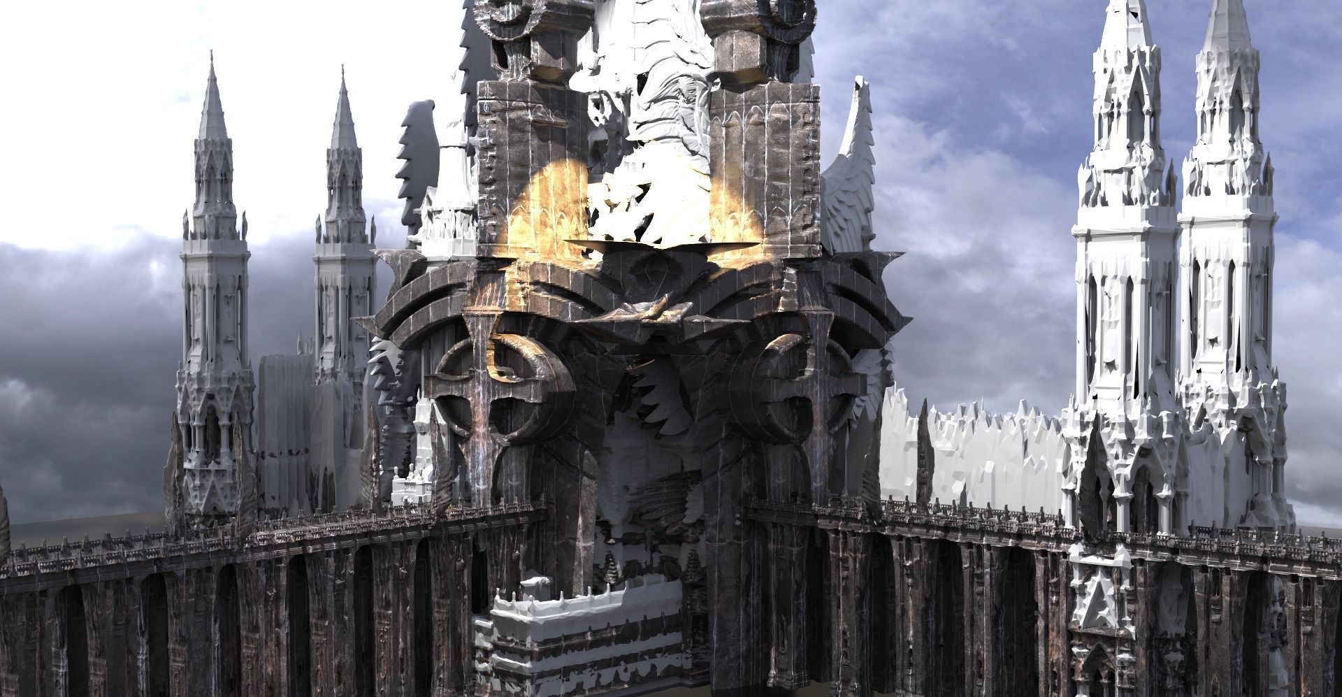 Vampires Golden Dawn Castle Kit bash extended  3D model_1