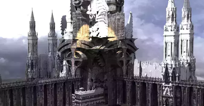 Vampires Golden Dawn Castle Kit bash extended  3D model