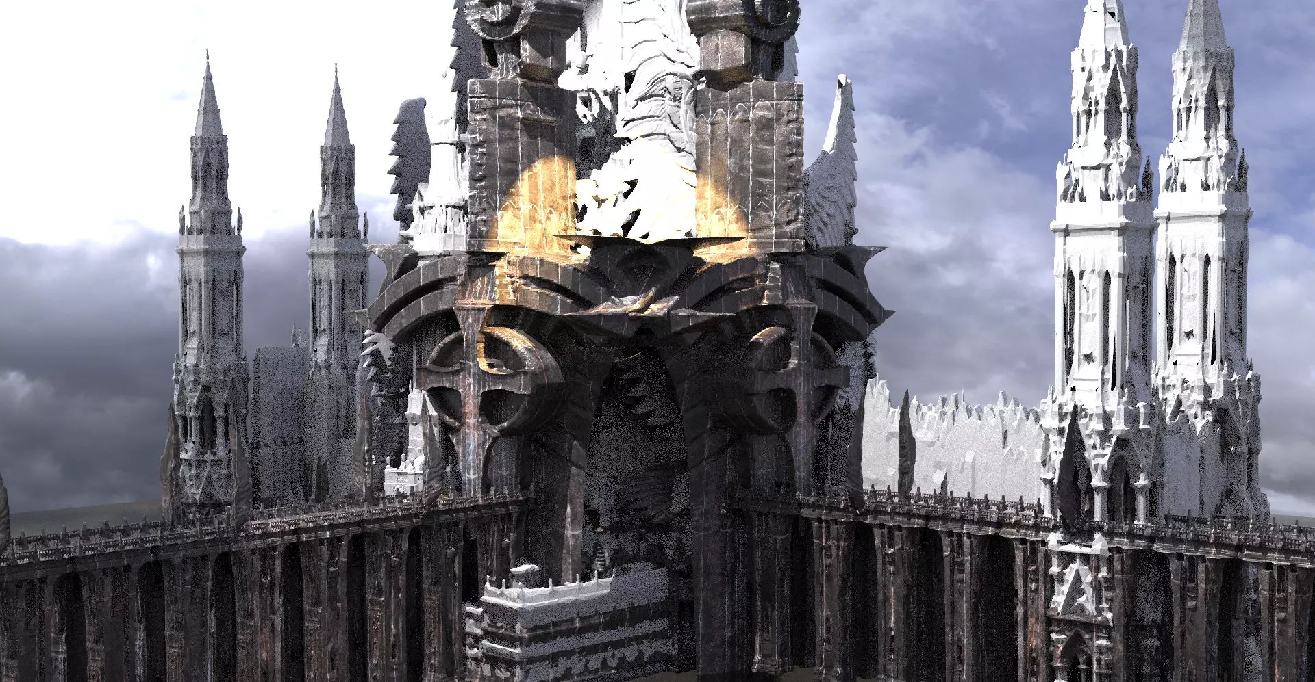 Vampires Golden Dawn Castle Kit bash extended  3D model_0