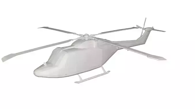 Military Helicopter concept Low-poly 3D model