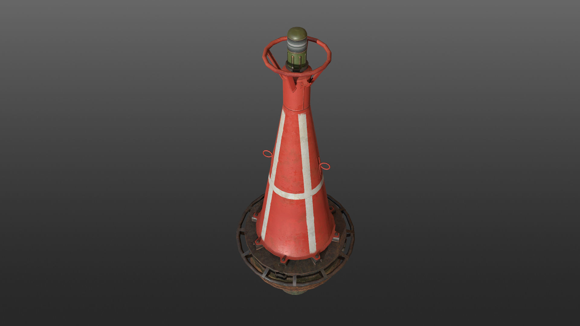 Buoy River RB-6-01 Right Danger Mark Low-poly 3D model_20