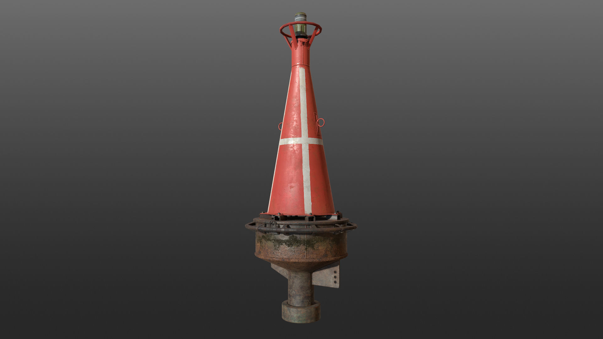 Buoy River RB-6-01 Right Danger Mark Low-poly 3D model_14