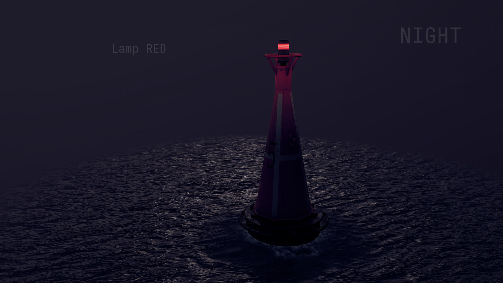 Buoy River RB-6-01 Right Danger Mark Low-poly 3D model_12