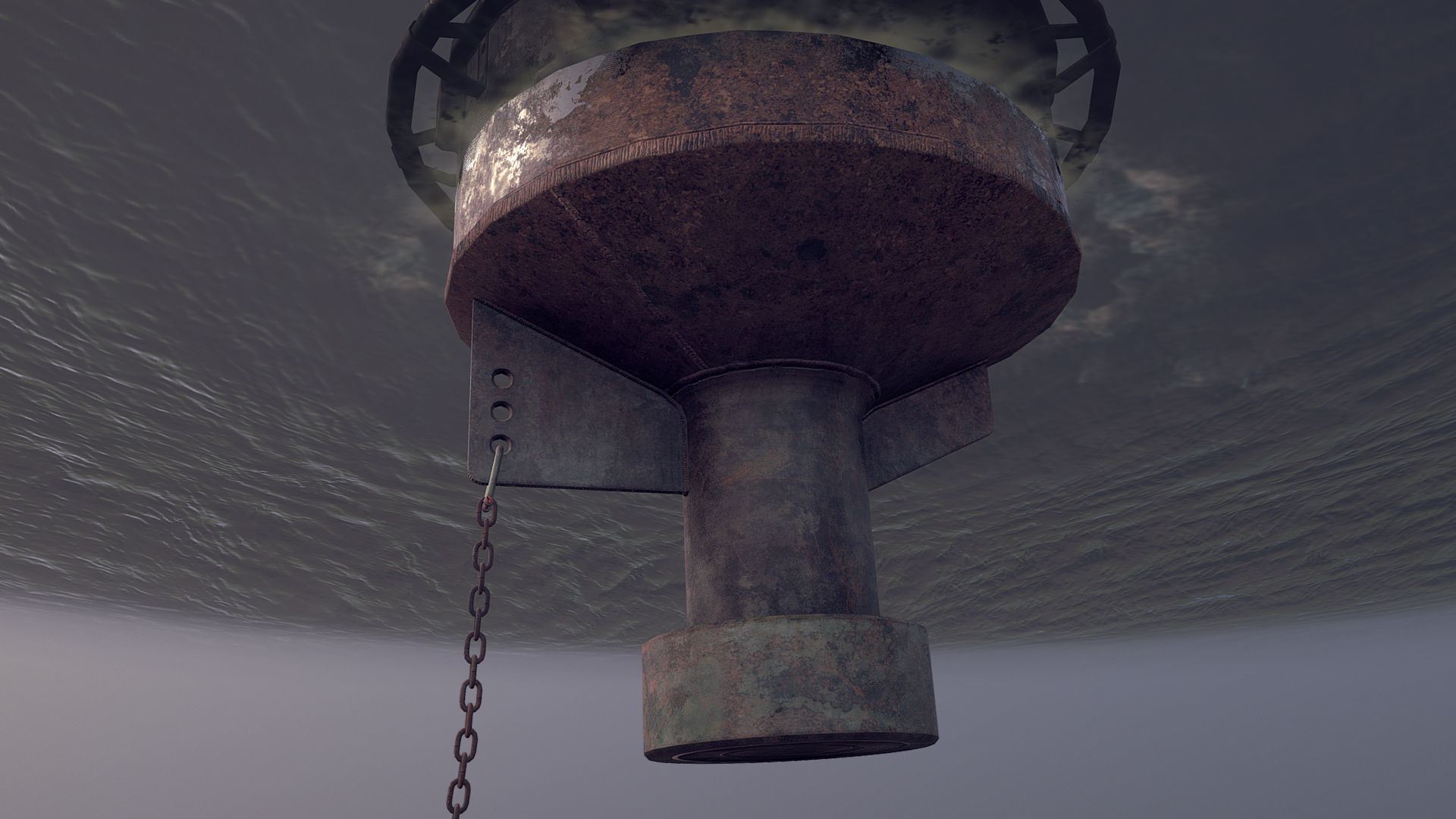 Buoy River RB-6-01 Right Danger Mark Low-poly 3D model_9