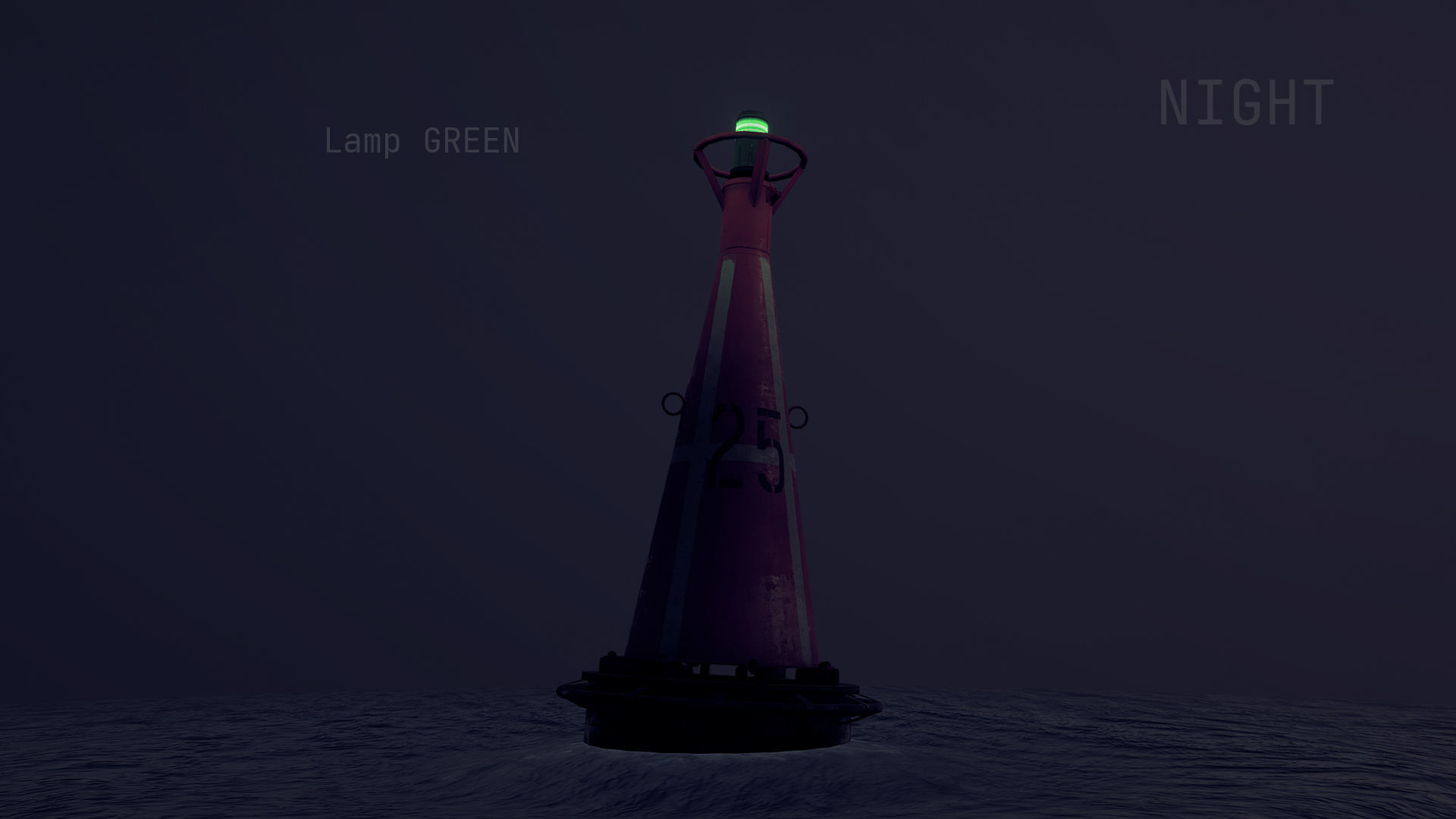 Buoy River RB-6-01 Right Danger Mark Low-poly 3D model_13