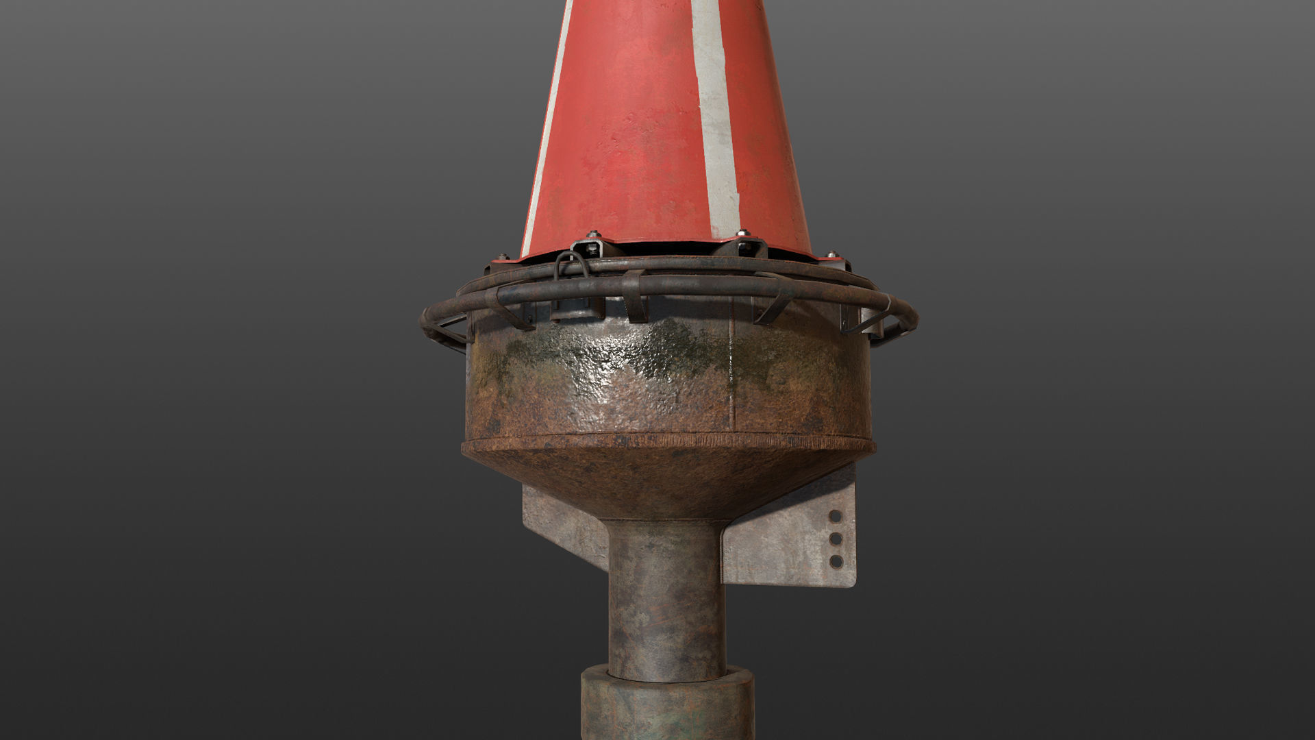 Buoy River RB-6-01 Right Danger Mark Low-poly 3D model_18