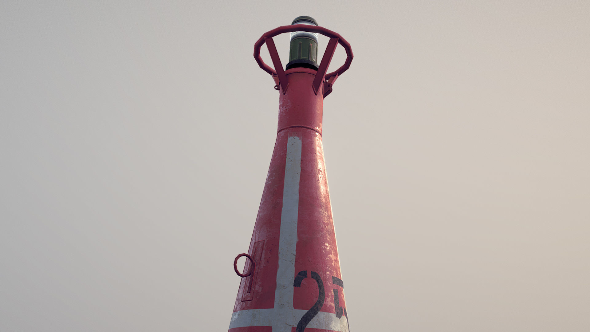 Buoy River RB-6-01 Right Danger Mark Low-poly 3D model_10