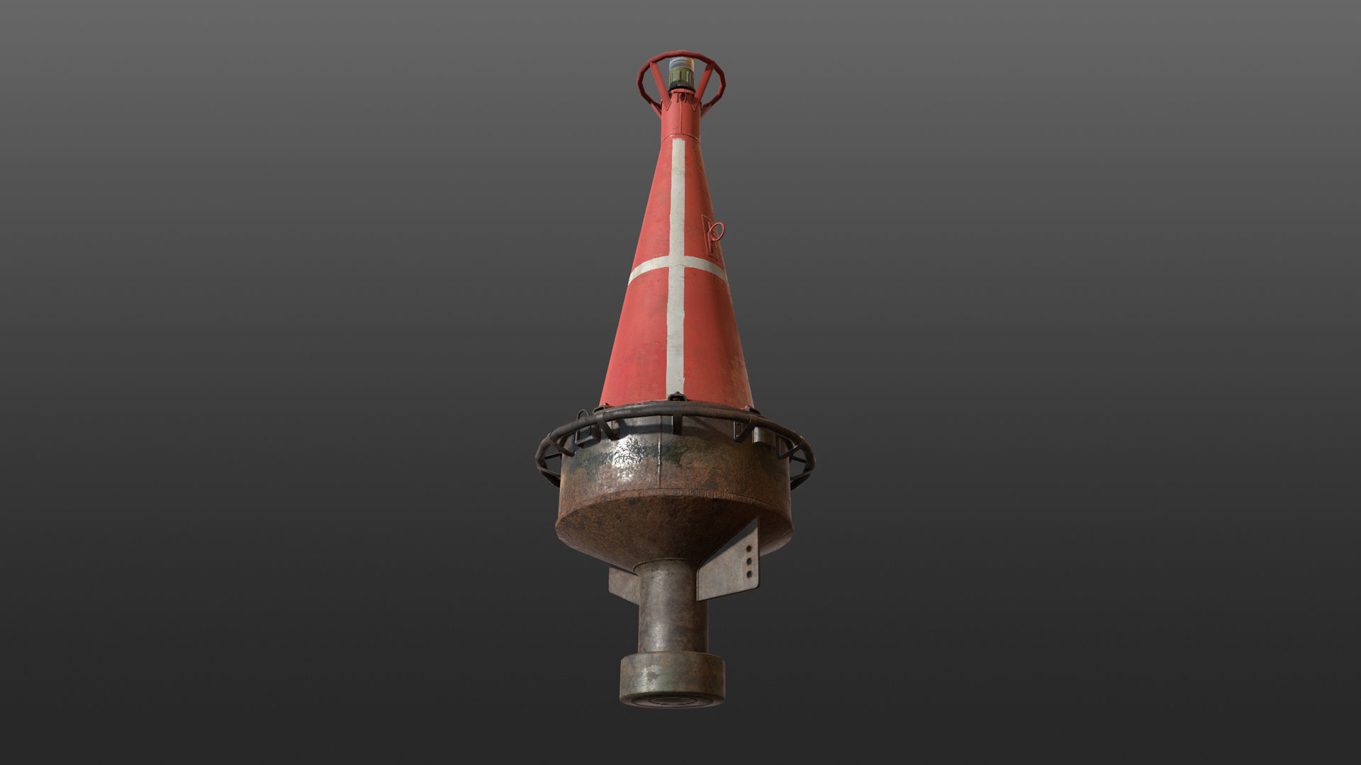 Buoy River RB-6-01 Right Danger Mark Low-poly 3D model_17