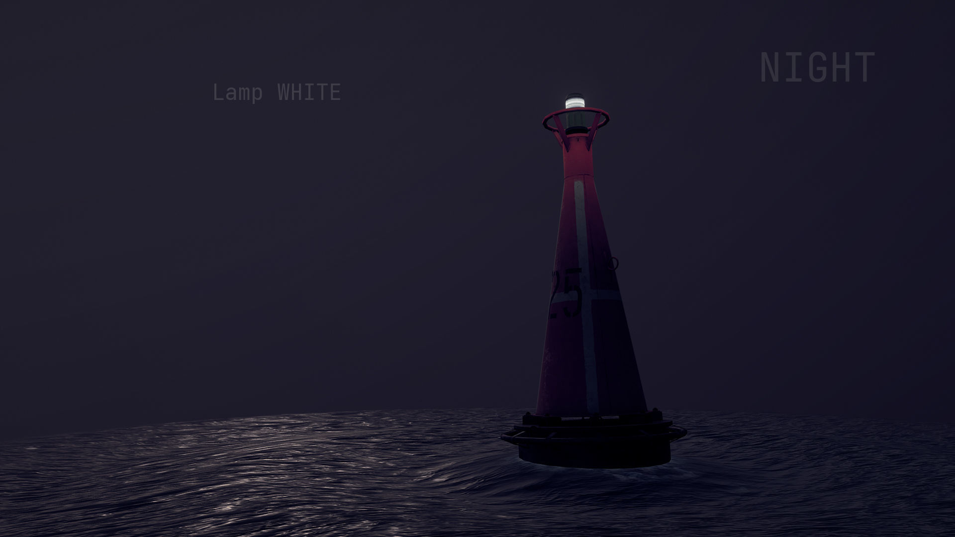 Buoy River RB-6-01 Right Danger Mark Low-poly 3D model_11