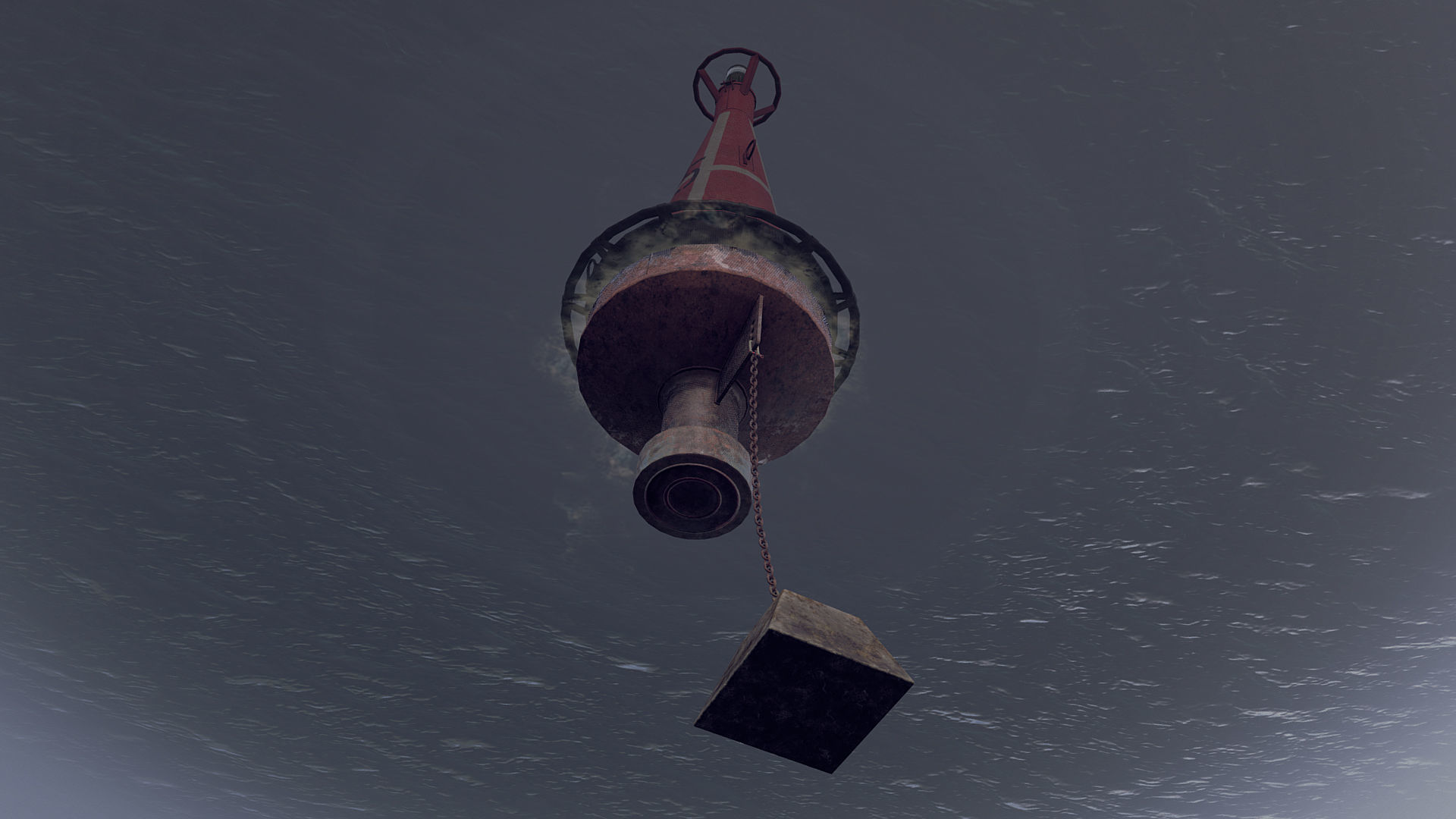 Buoy River RB-6-01 Right Danger Mark Low-poly 3D model_6