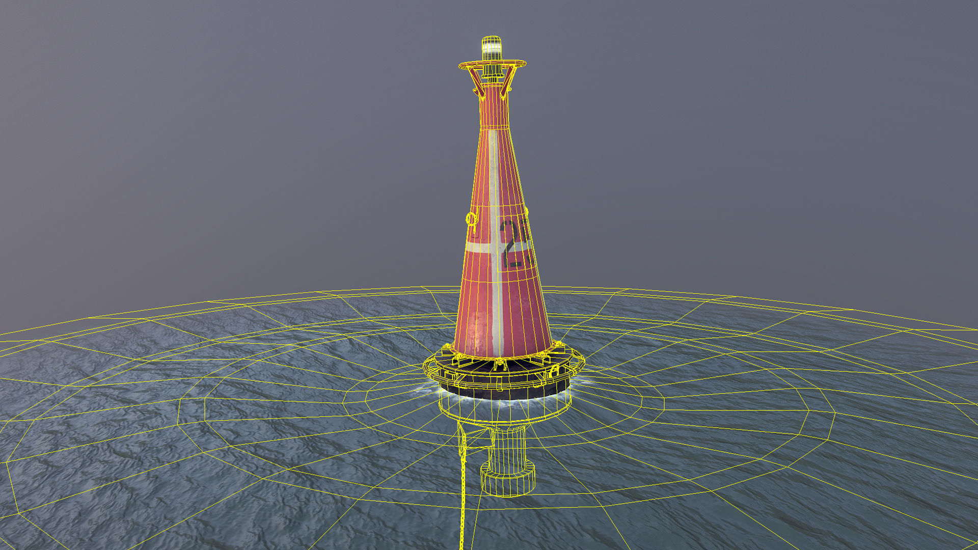 Buoy River RB-6-01 Right Danger Mark Low-poly 3D model_22