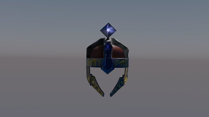 Dwarven Helmet with mana-light Free 3D model