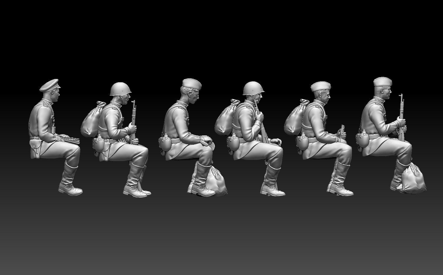soldiers WW2 Russia 3D print model_2