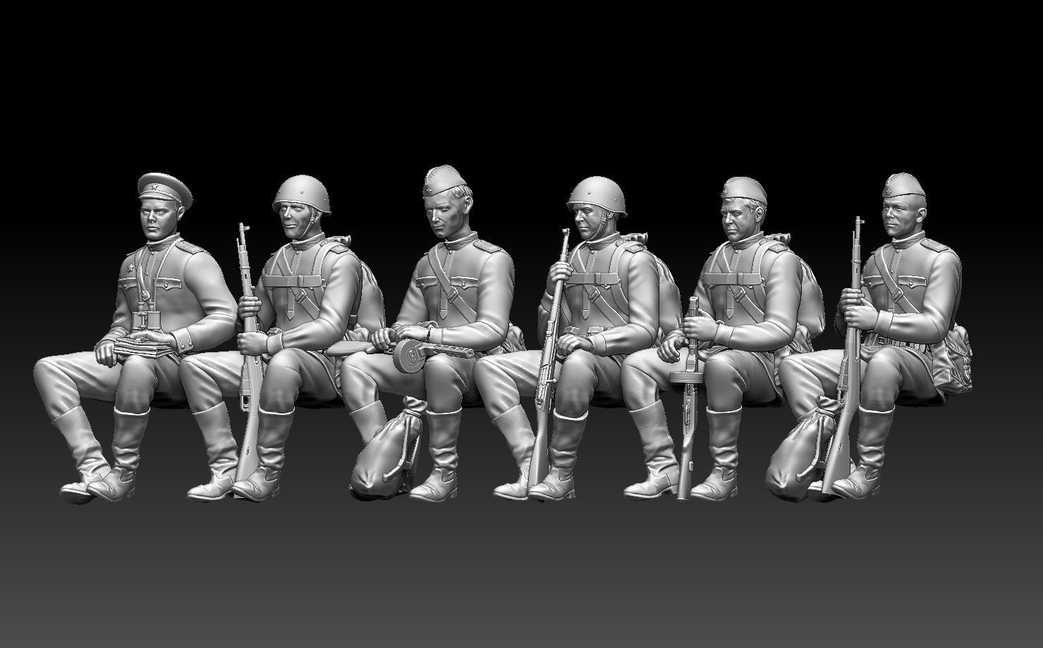 soldiers WW2 Russia 3D print model_1