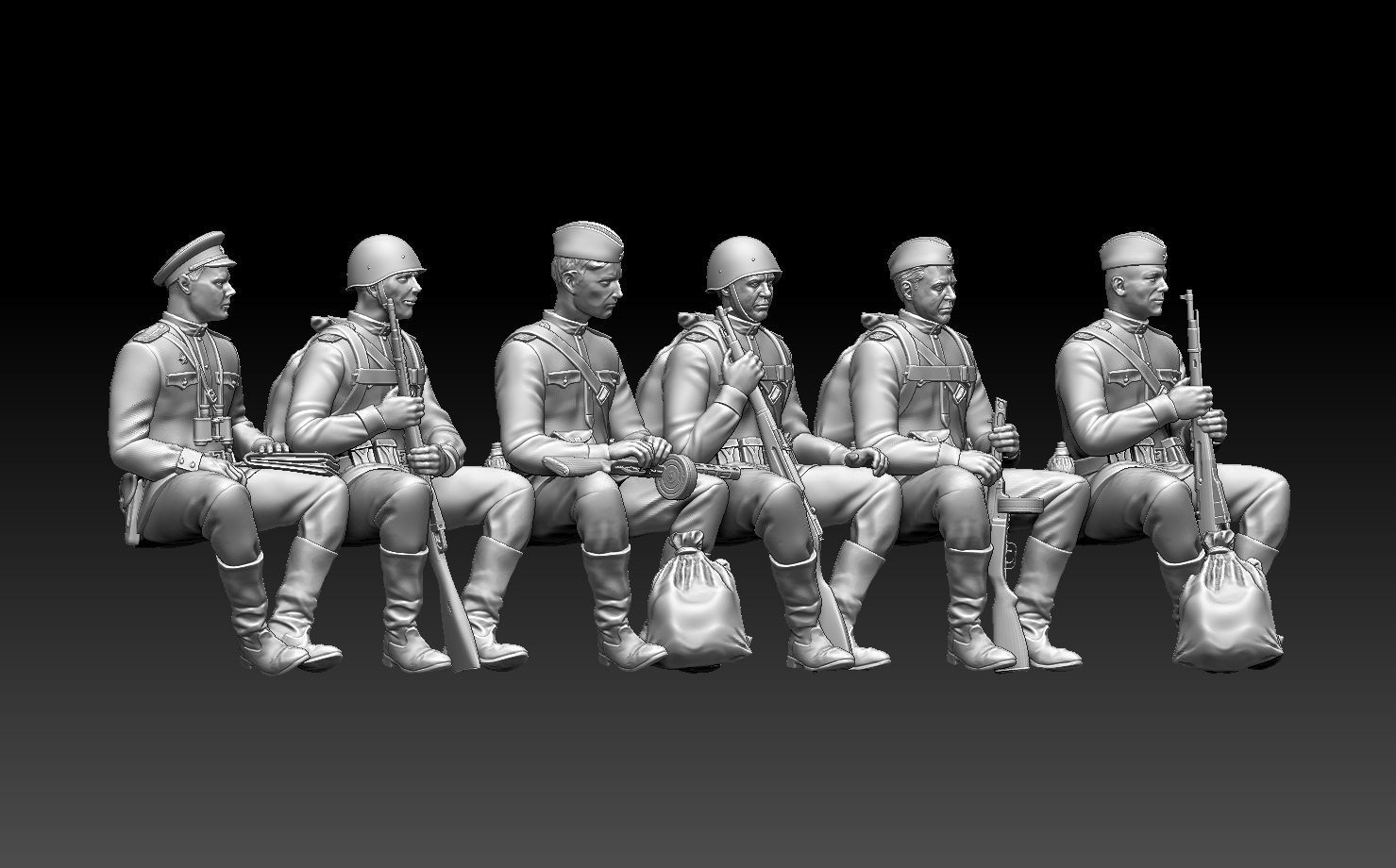 soldiers WW2 Russia 3D print model_4