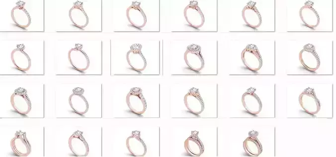 23 luxury thin rings jewelry 3D PRINTE