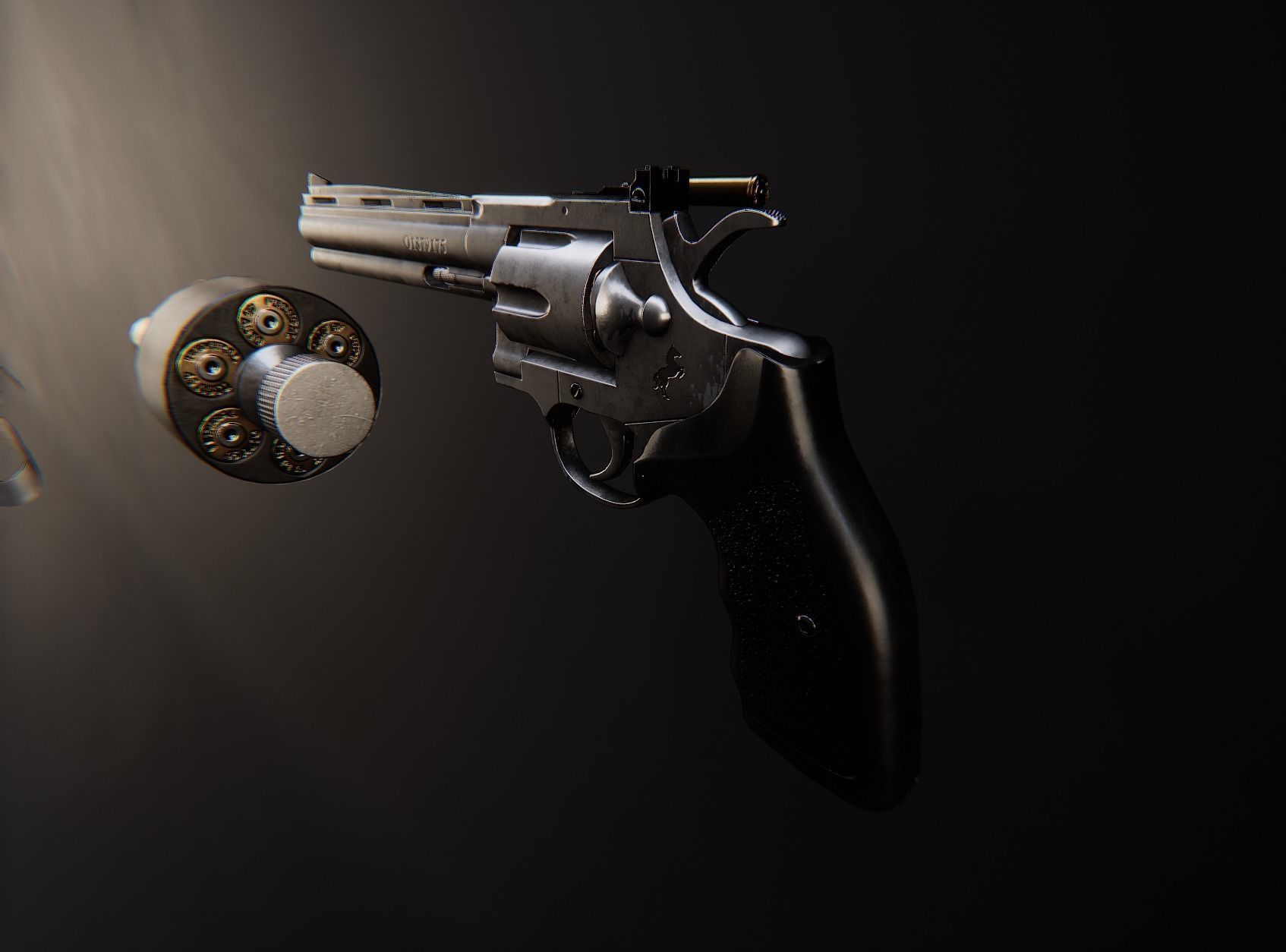 AAA Magnum Revolver Game Ready PBR Low-poly 3D model_6