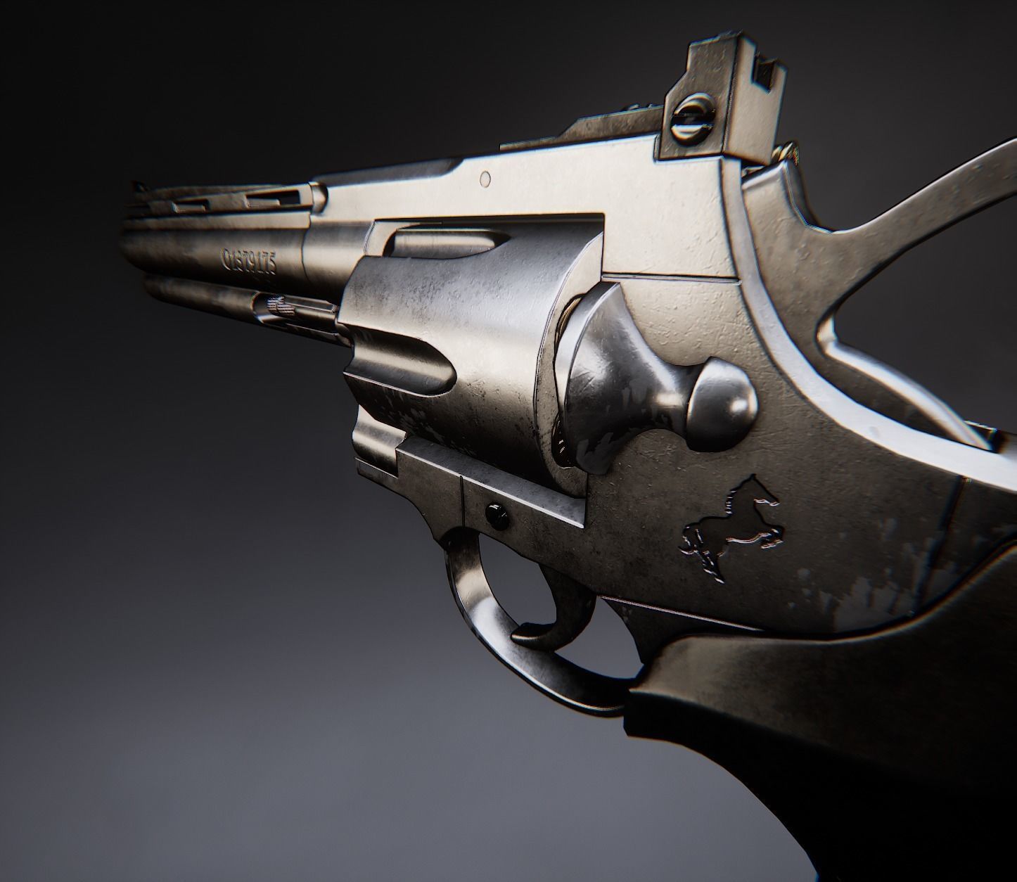 AAA Magnum Revolver Game Ready PBR Low-poly 3D model_1