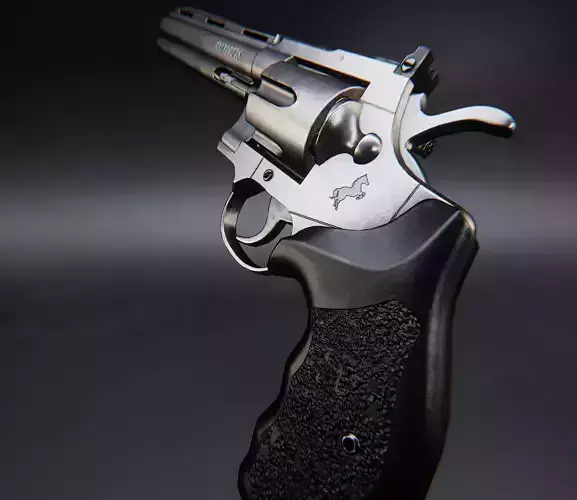 AAA Magnum Revolver Game Ready PBR Low-poly 3D model