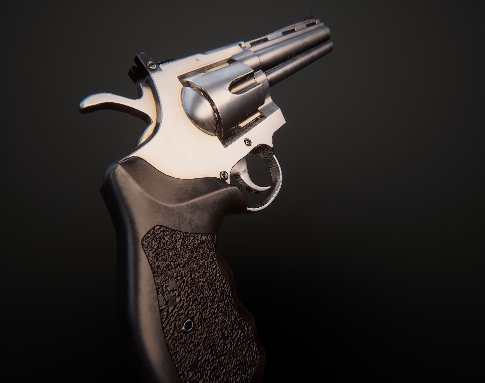 AAA Magnum Revolver Game Ready PBR Low-poly 3D model_10
