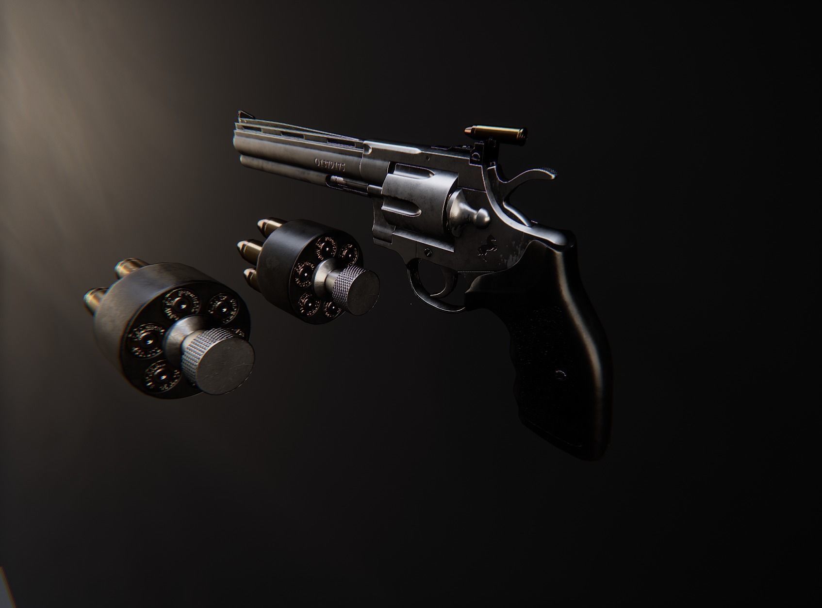 AAA Magnum Revolver Game Ready PBR Low-poly 3D model_7