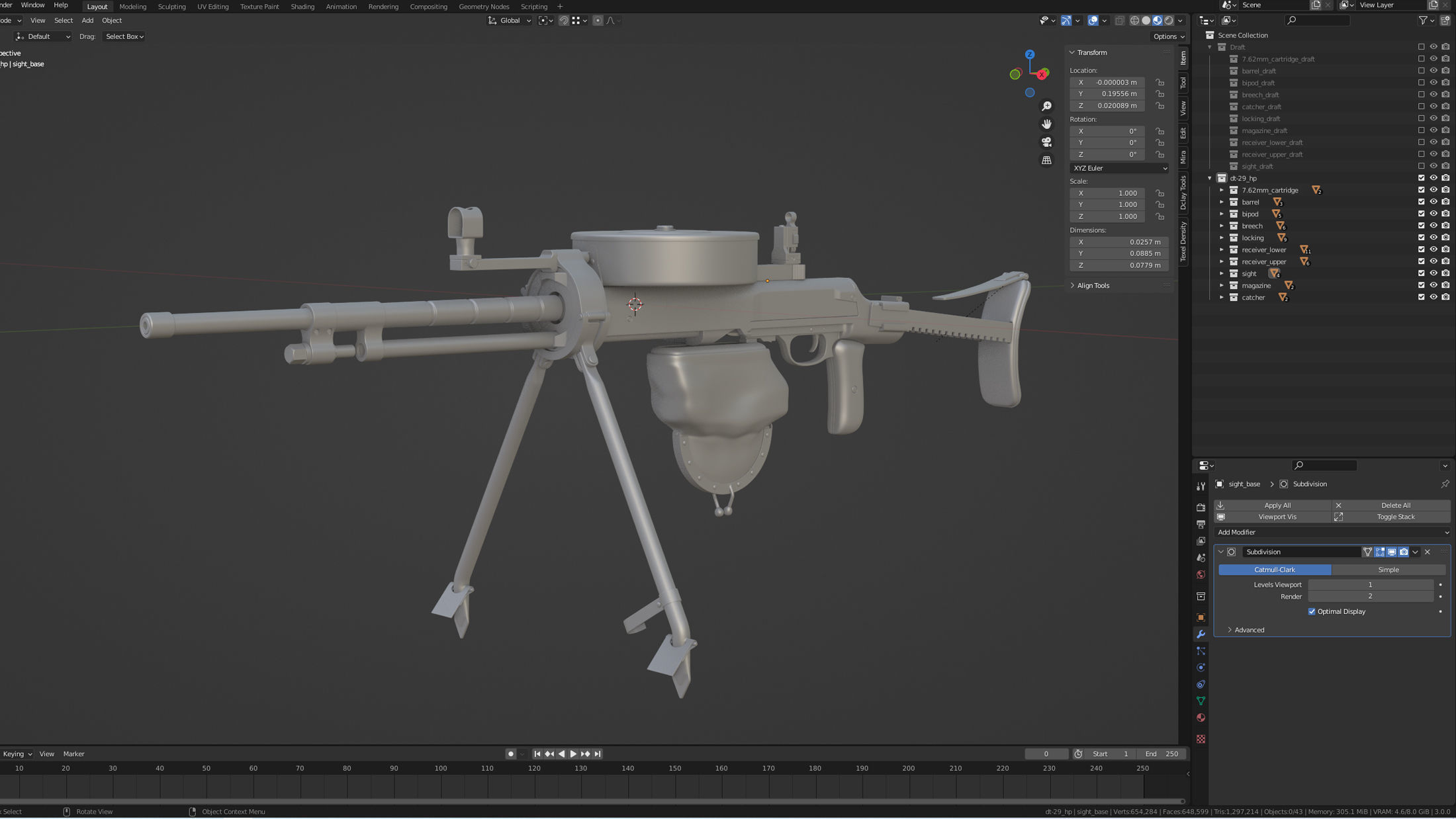 DT-29 Tank Machine Gun 3D model_32