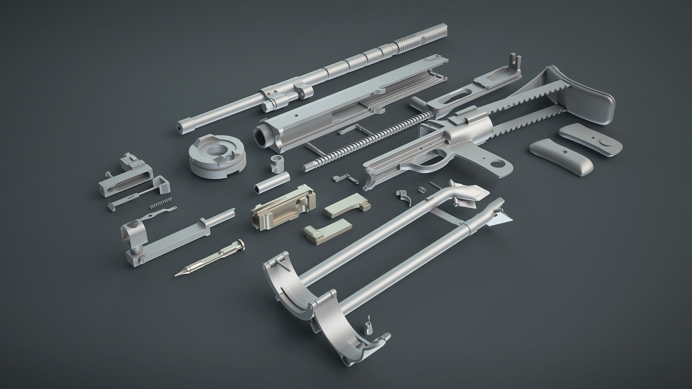 DT-29 Tank Machine Gun 3D model_11