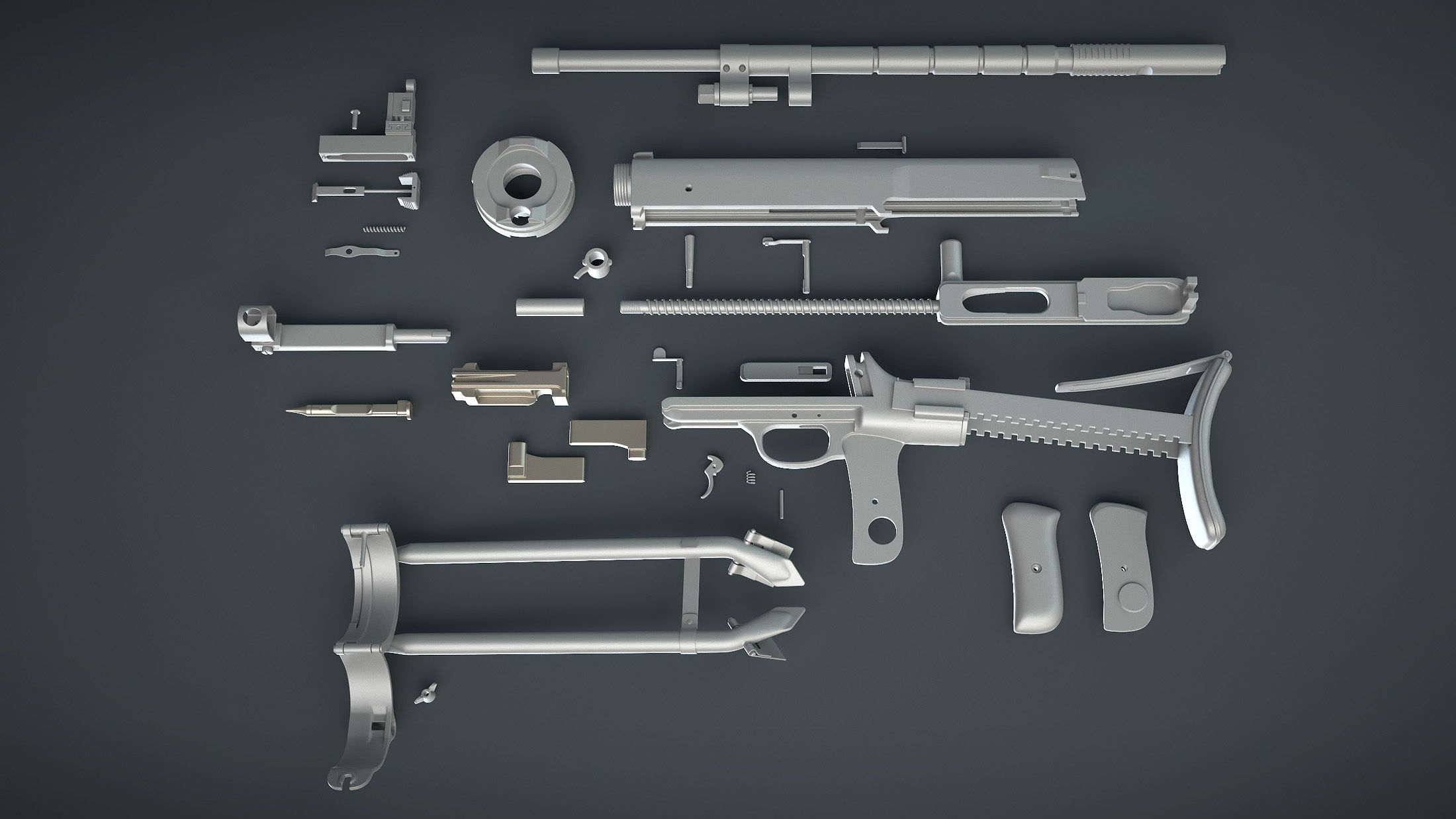 DT-29 Tank Machine Gun 3D model_12