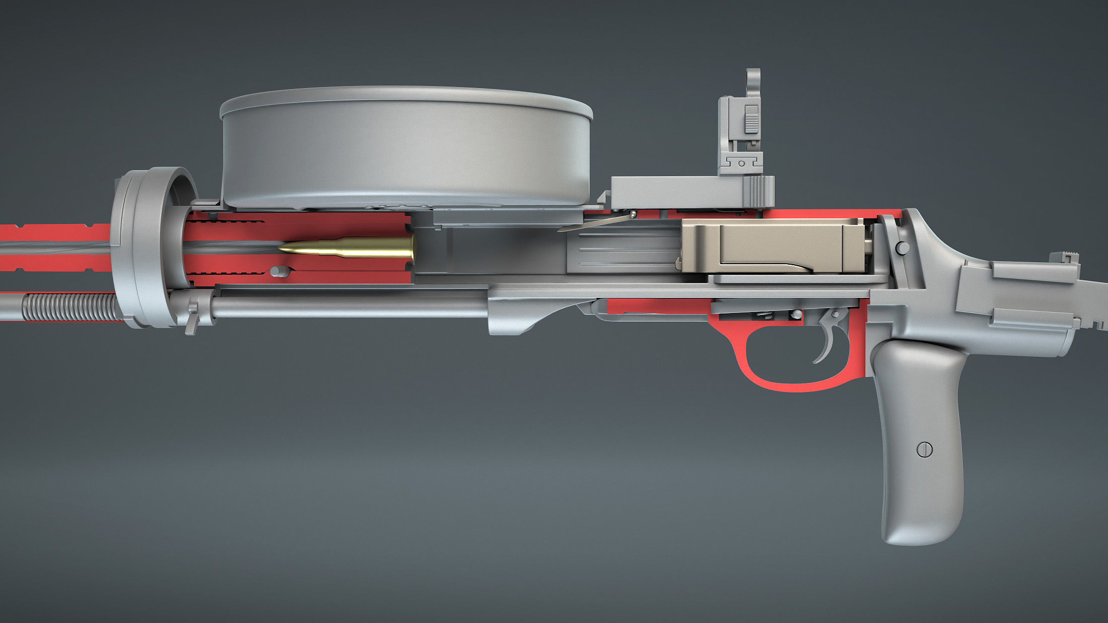 DT-29 Tank Machine Gun 3D model_10