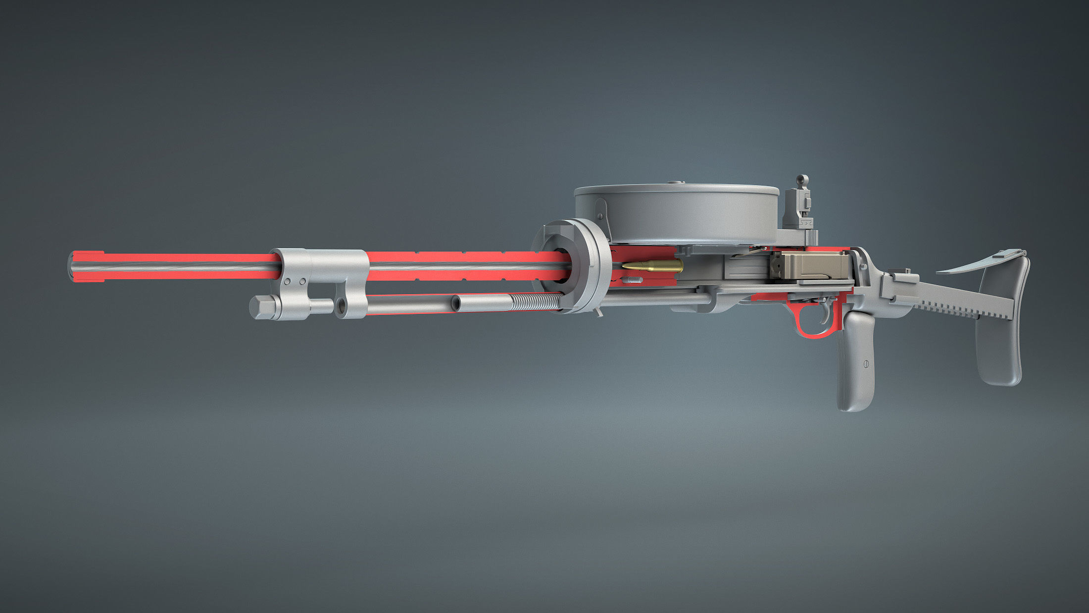 DT-29 Tank Machine Gun 3D model_9