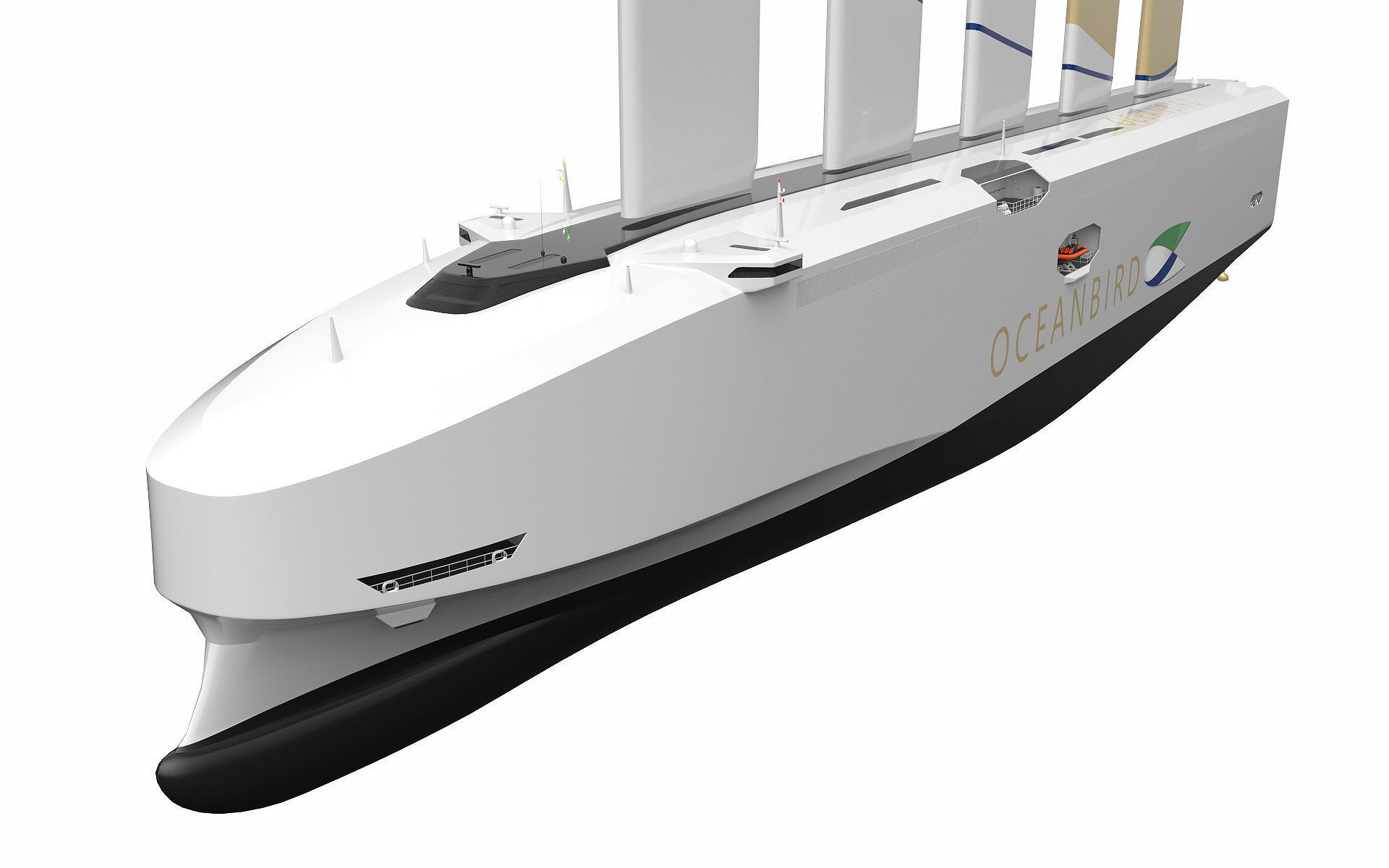 Oceanbird is a large wind-powered vessel 3D model