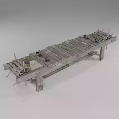 The rack wooden bench with wheels