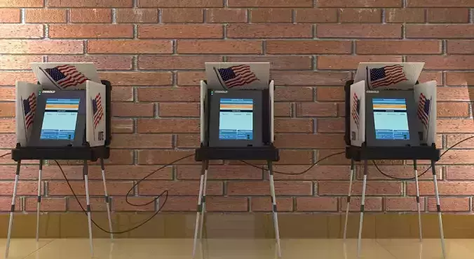 voting booth station America 3D model