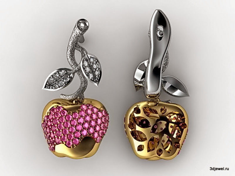 Wild Apple Earrings 3D print model_10