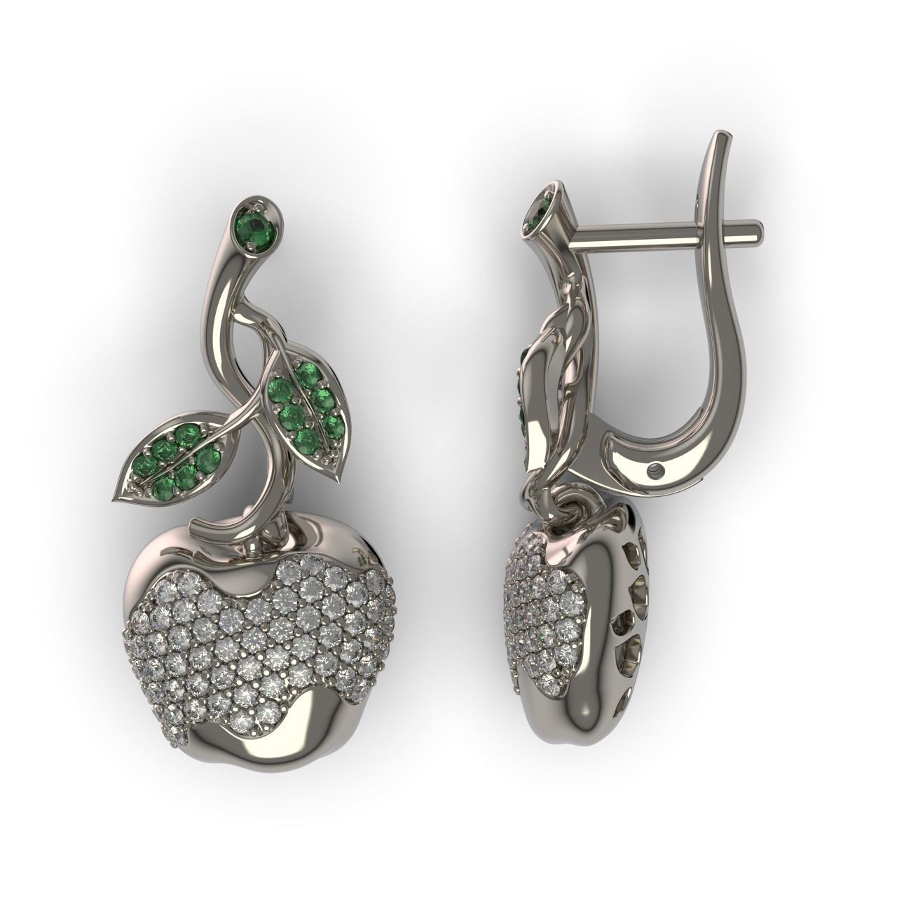 Wild Apple Earrings 3D print model_1