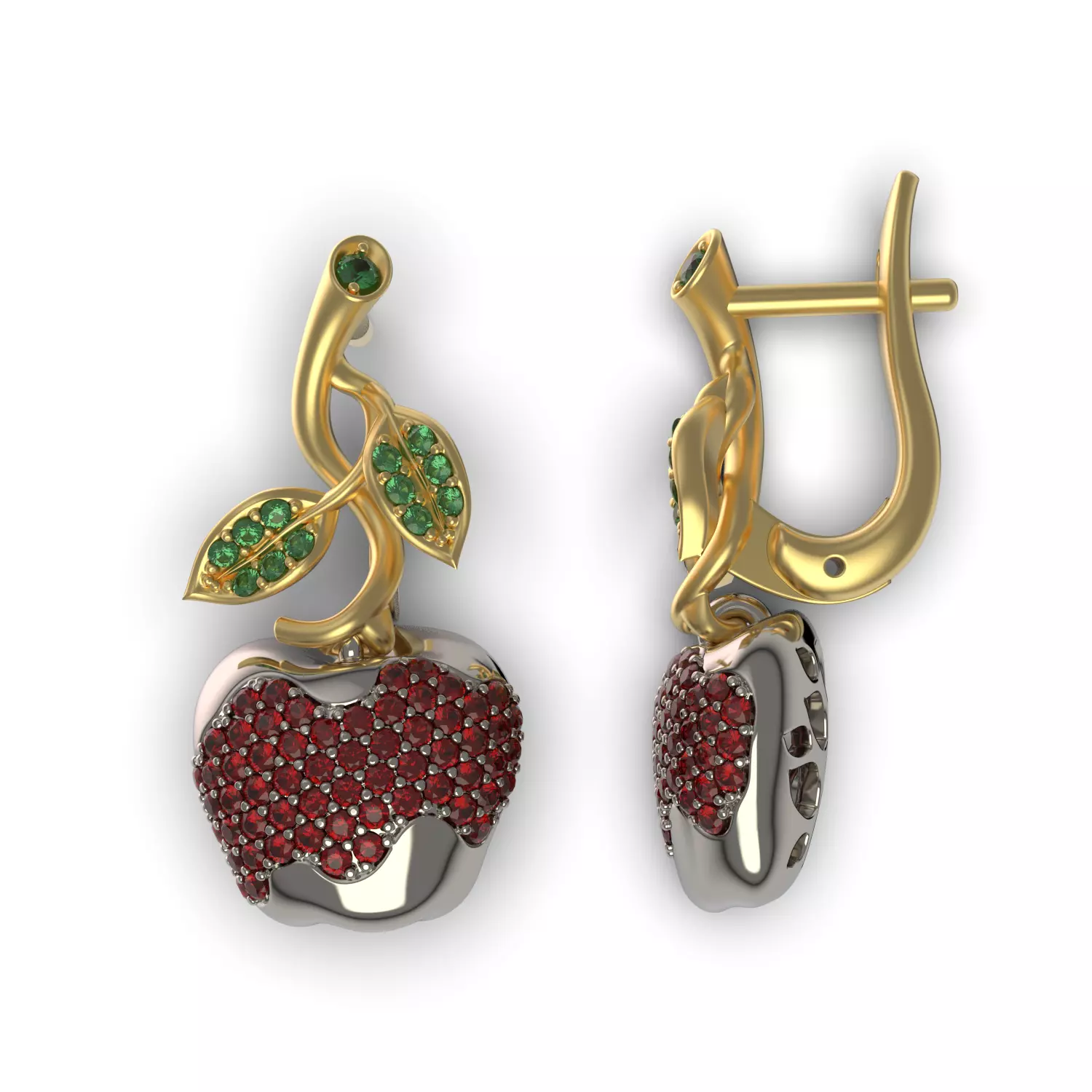 Wild Apple Earrings 3D print model_0