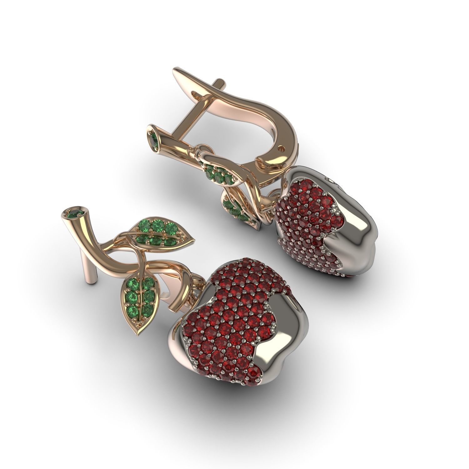 Wild Apple Earrings 3D print model_3