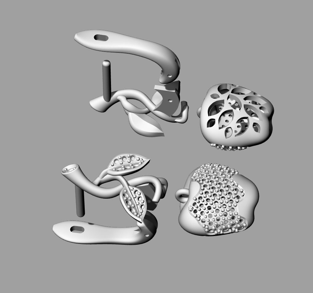 Wild Apple Earrings 3D print model_12