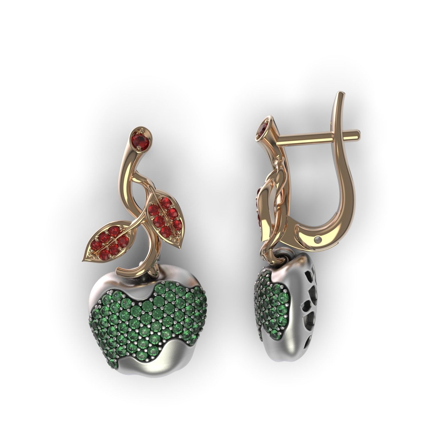 Wild Apple Earrings 3D print model_6