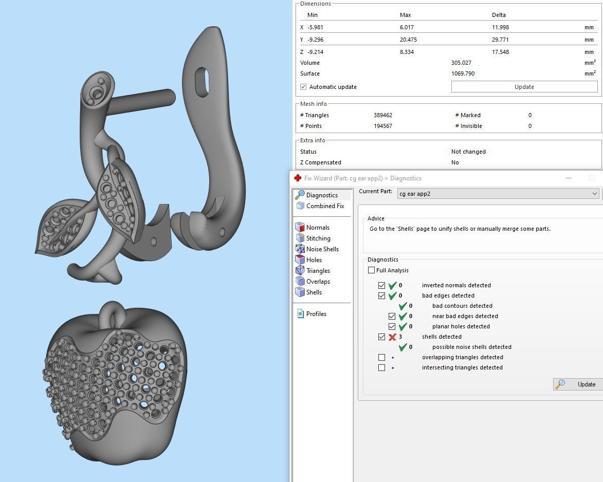 Wild Apple Earrings 3D print model_13