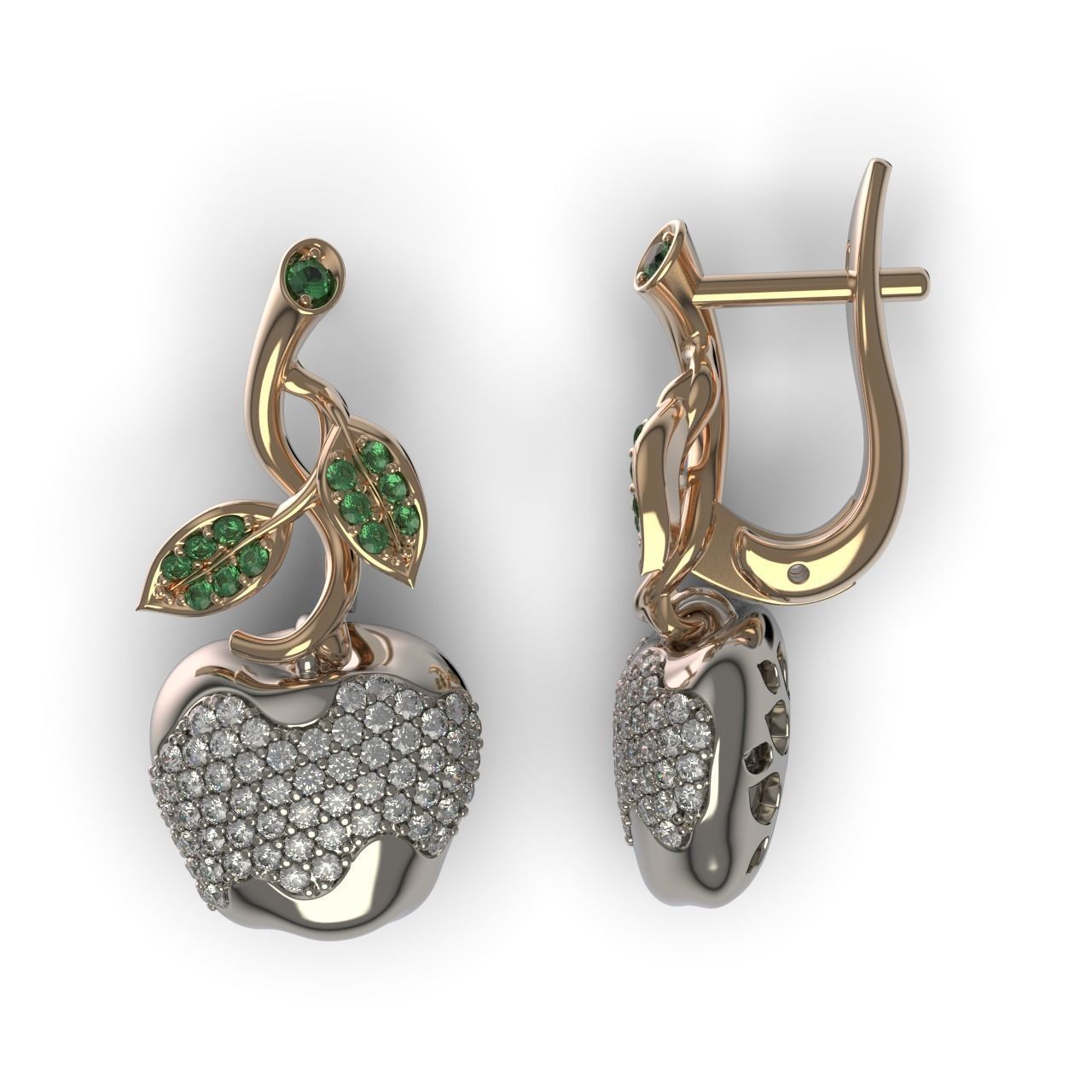 Wild Apple Earrings 3D print model_8